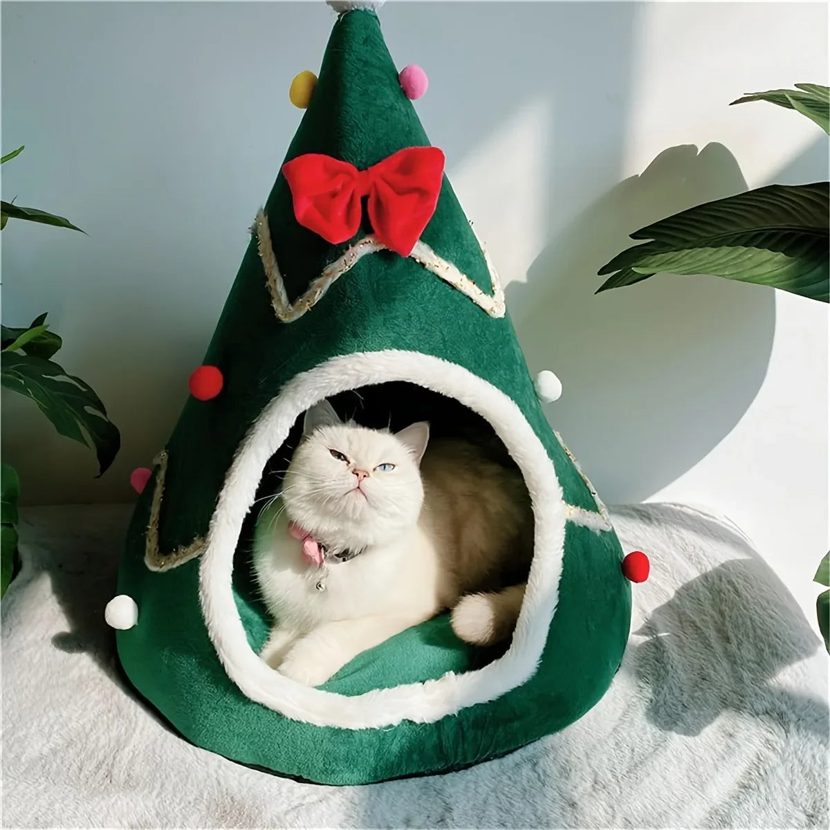 Christmas Cat Bed House