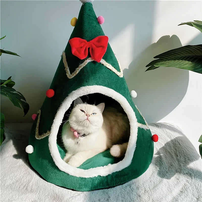 Christmas Cat Bed House