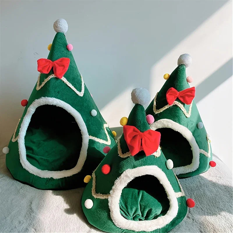Christmas Cat Bed House