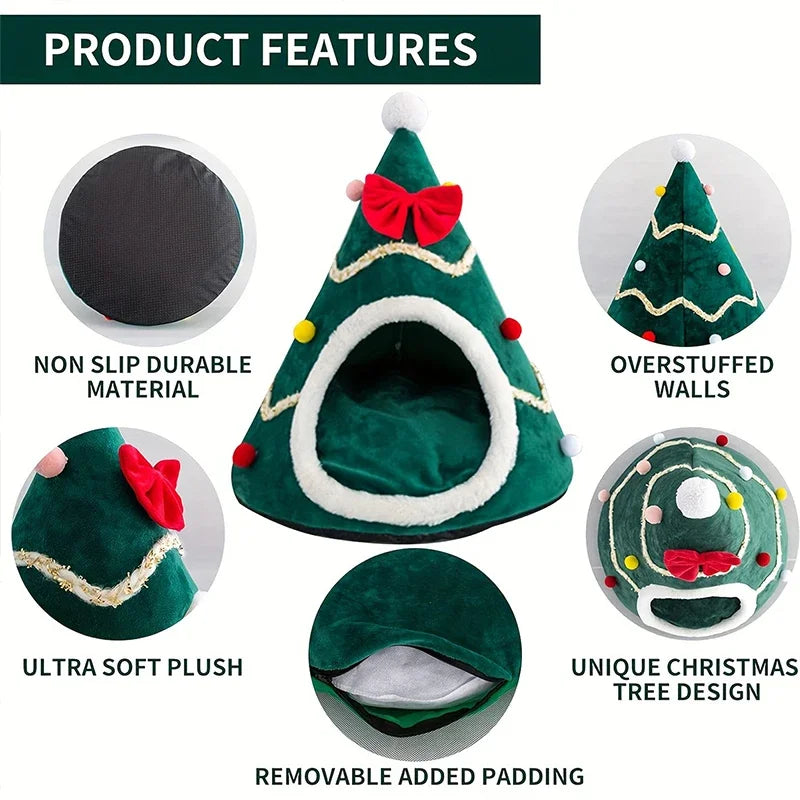 Christmas Cat Bed House
