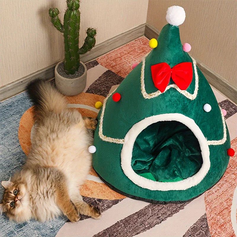 Christmas Cat Bed House