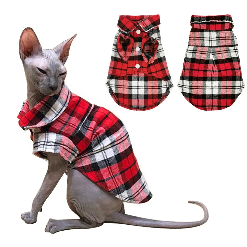Plaid Cotton Cat Shirt