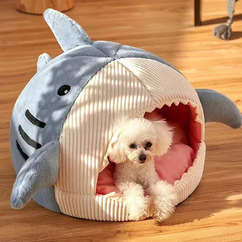 Cartoon Shark Cat Bed