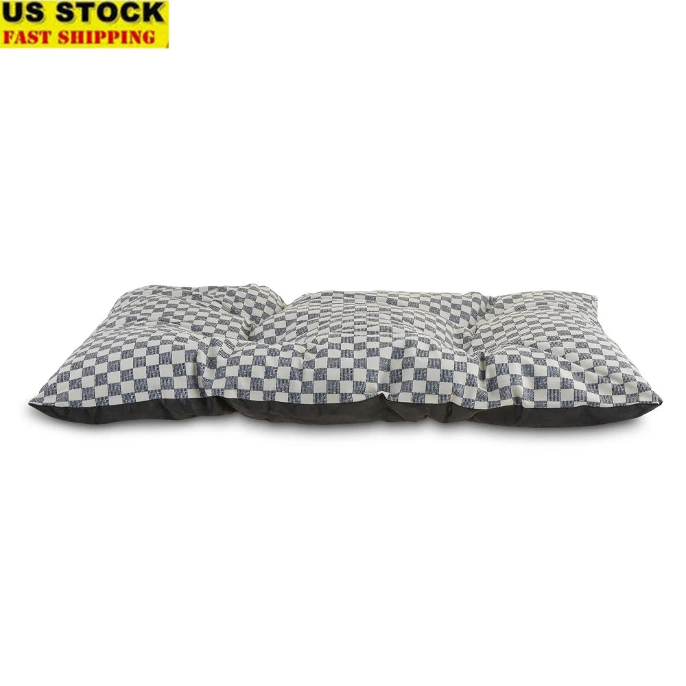 Checkered Tufted Dog Bed