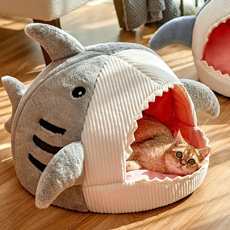 Cartoon Shark Cat Bed